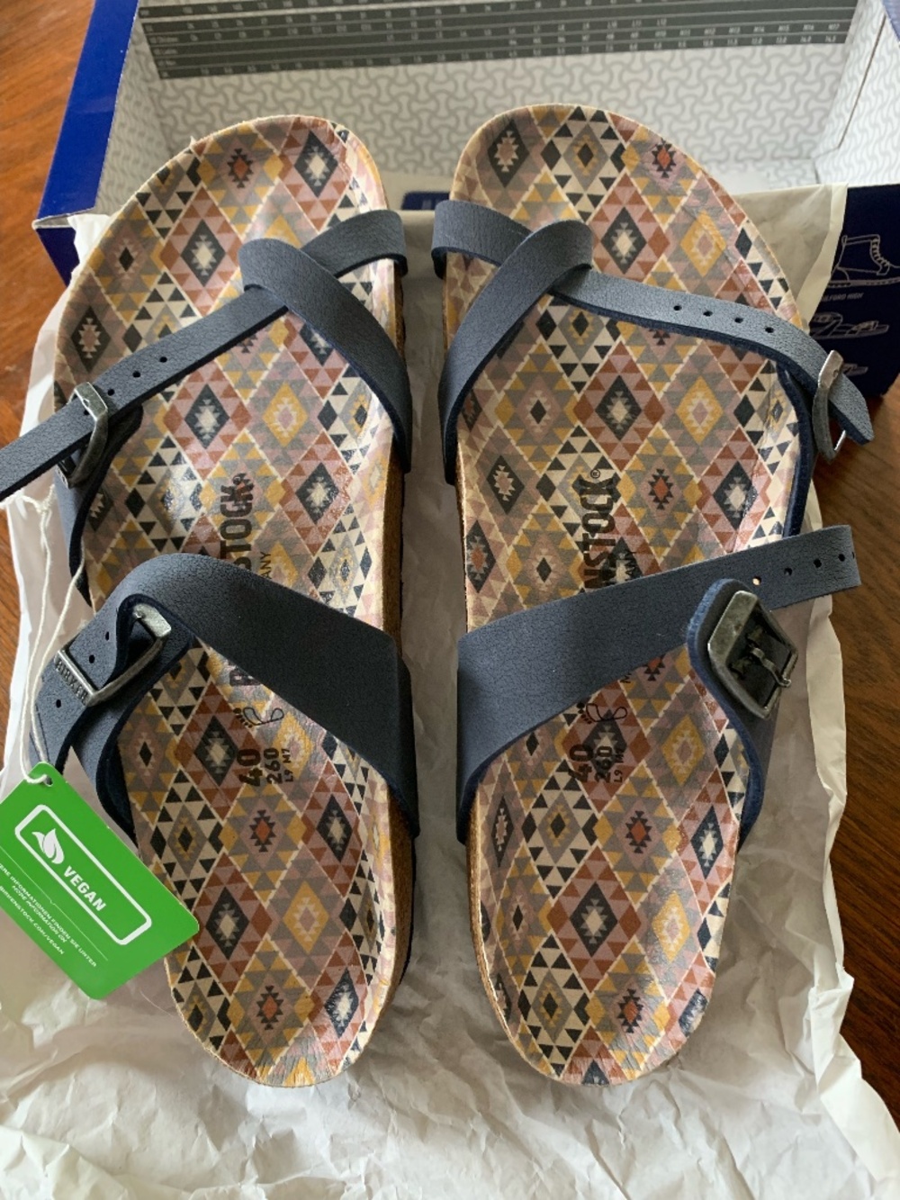 NWT Mayari Navy Birkenstock Sandals SZ 9